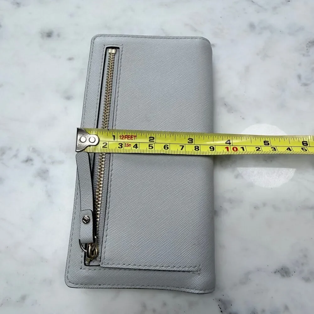 KATE SPADE NEW YORK Wallet Newbury Lane Stacy Slim Leather Bifold Gray